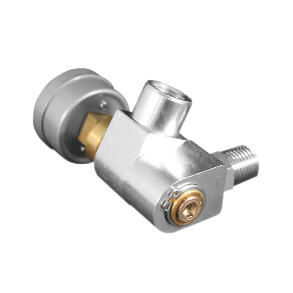 1/4" NPT Swivel Hose Fitting with Flow Control and Gauge