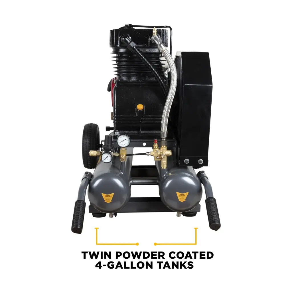 17.7 CFM @ 175 PSI Gas Air Compressor with Honda GX270 Engine. 