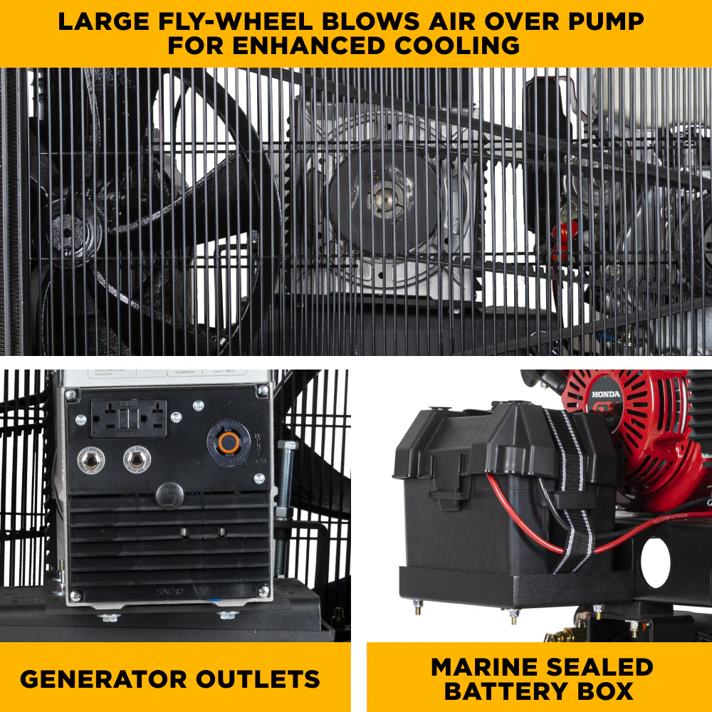 Gas Air Compressor, Welder, Generator with Honda GX390 Engine