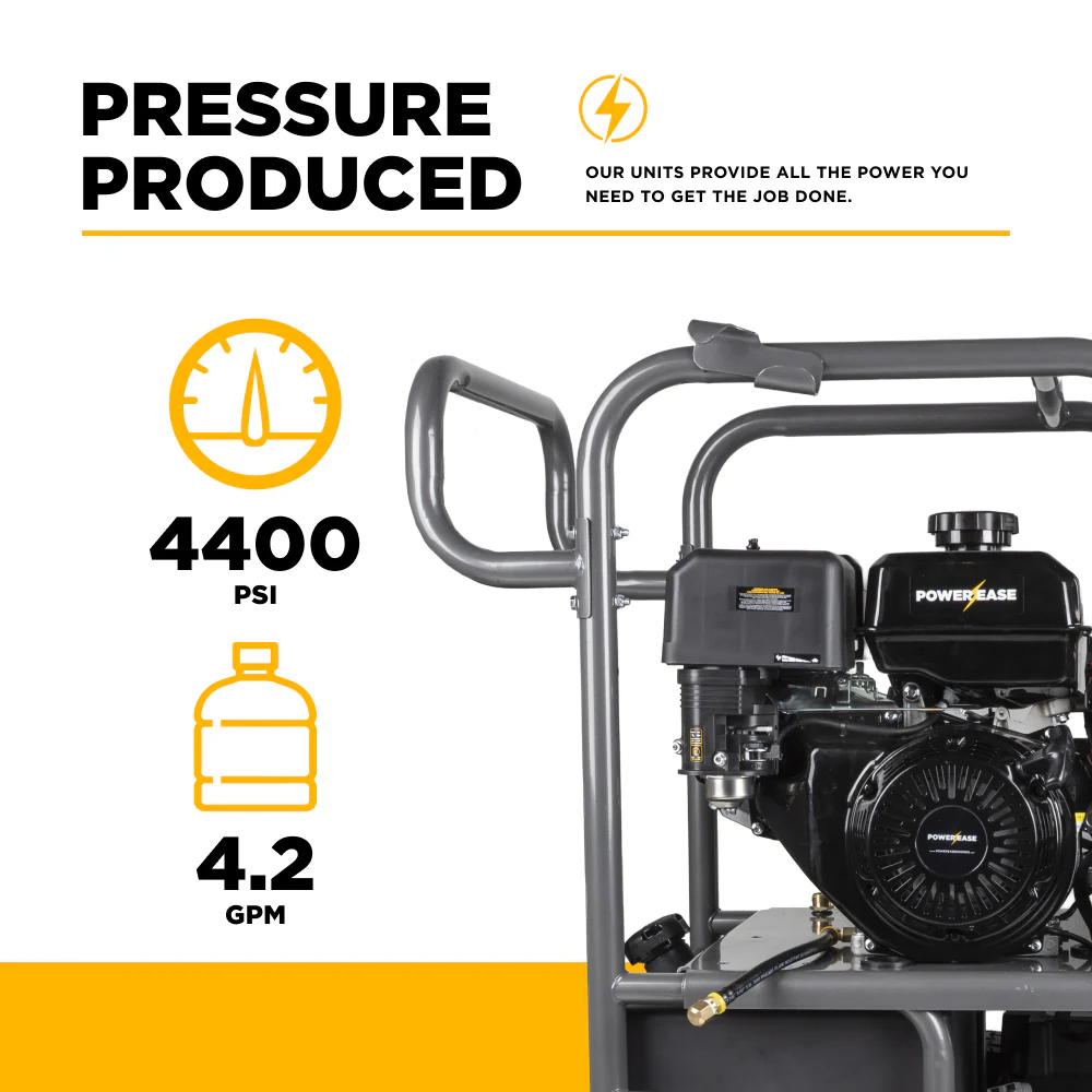 4,400 PSI – 4.2 GPM Hot Water Pressure Washer With Powerease 420 Engine
