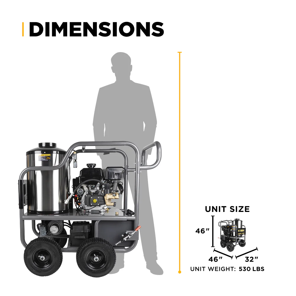 4,400 PSI – 4.2 GPM Hot Water Pressure Washer With Powerease 420 Engine