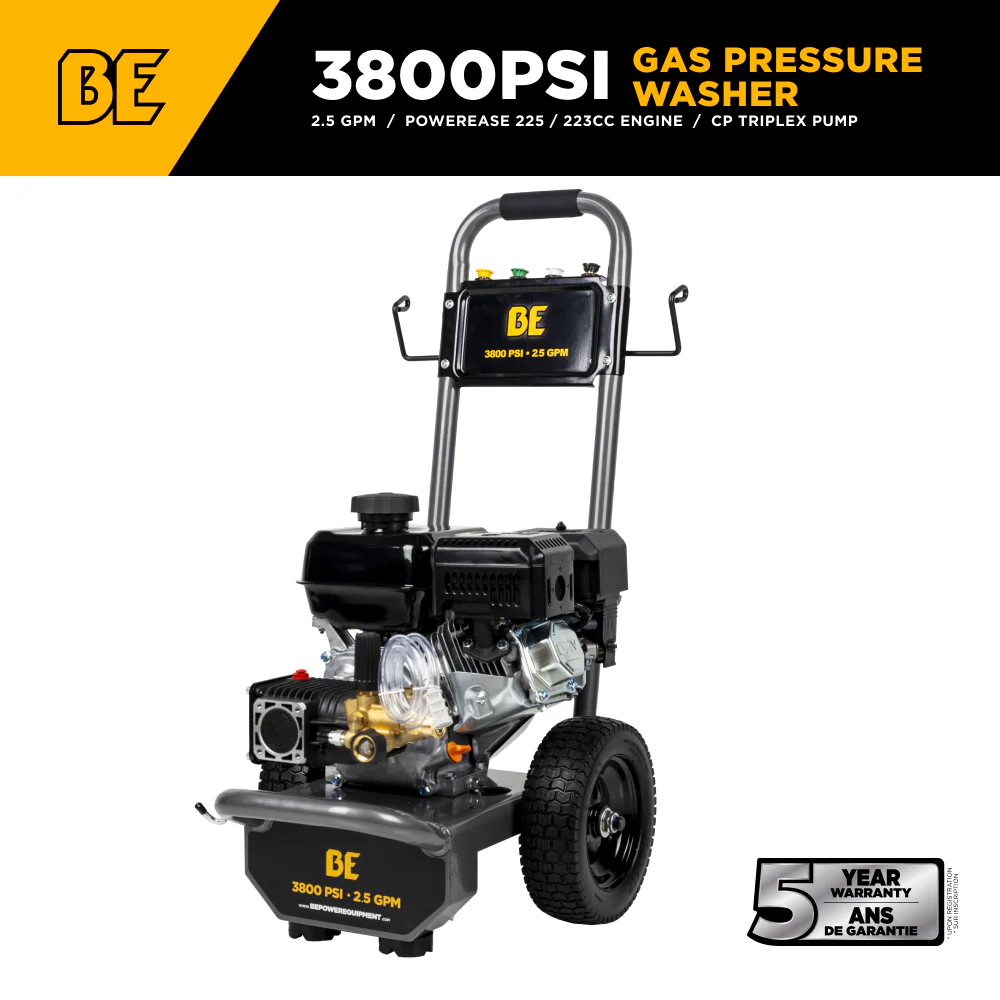 3,800 PSI 2.5 GPM Cold Water Gas Pressure Washer