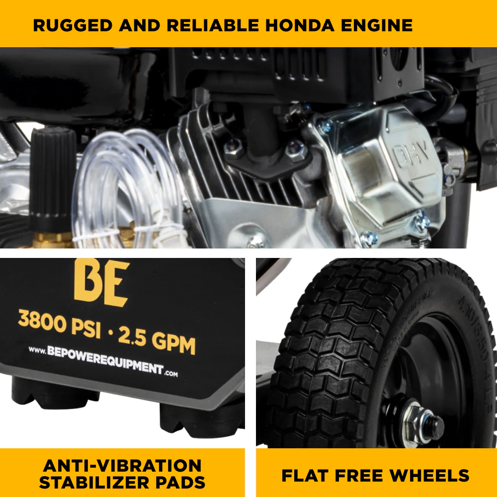 3,800 PSI 2.5 GPM Cold Water Gas Pressure Washer