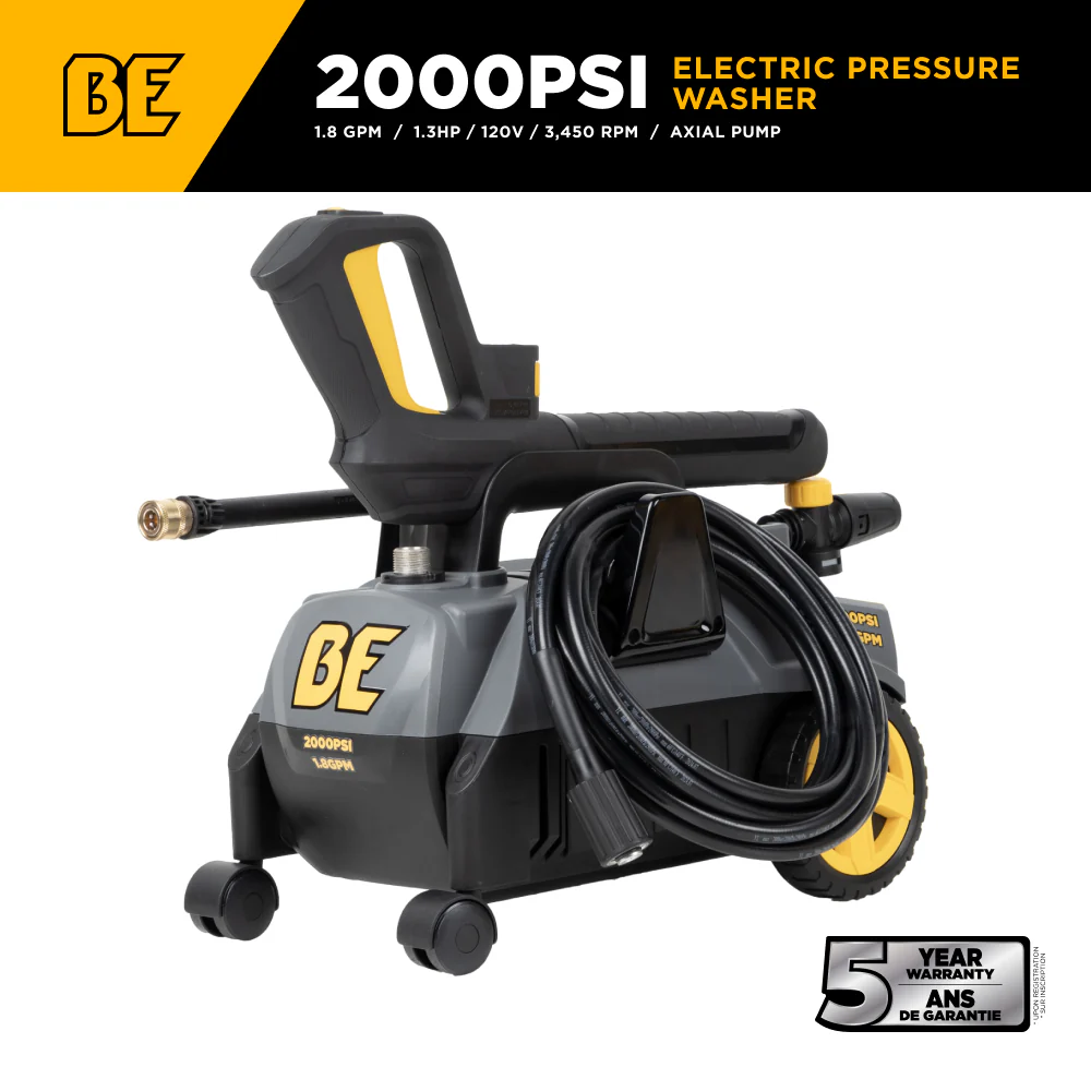 2,000 PSI 1.8 GPM Electric Pressure Washer