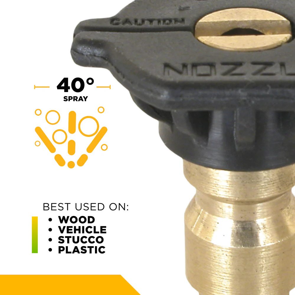 Quick Connect Pressure Washer 3.0 Nozzle Set with 0°, 15°, 40° and Soaper