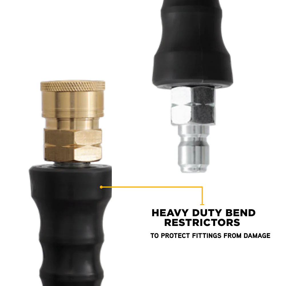 25' x 1/4" 4000 PSI Steel Braid Pressure Washer Hose with Quick Connect Fittings