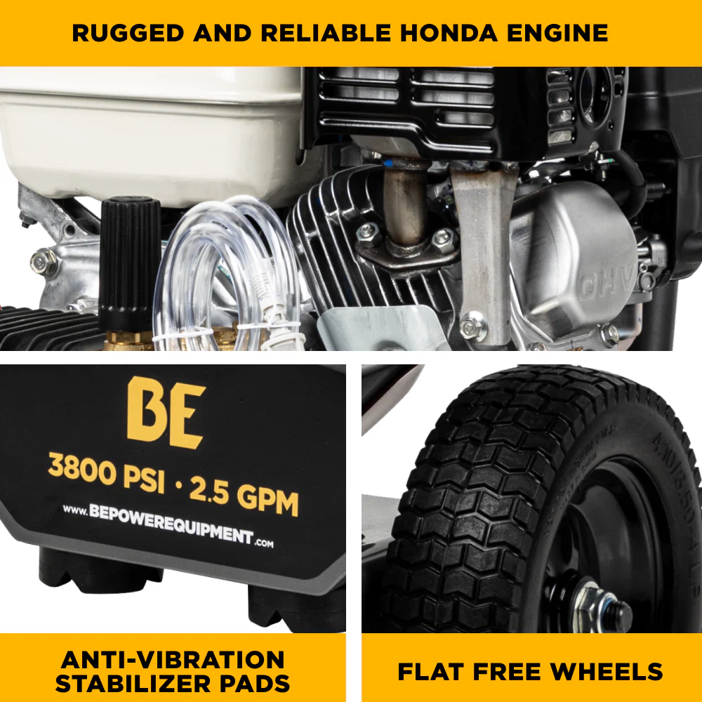 3,800 PSI 2.5 GPM Cold Water Gas Pressure Washer