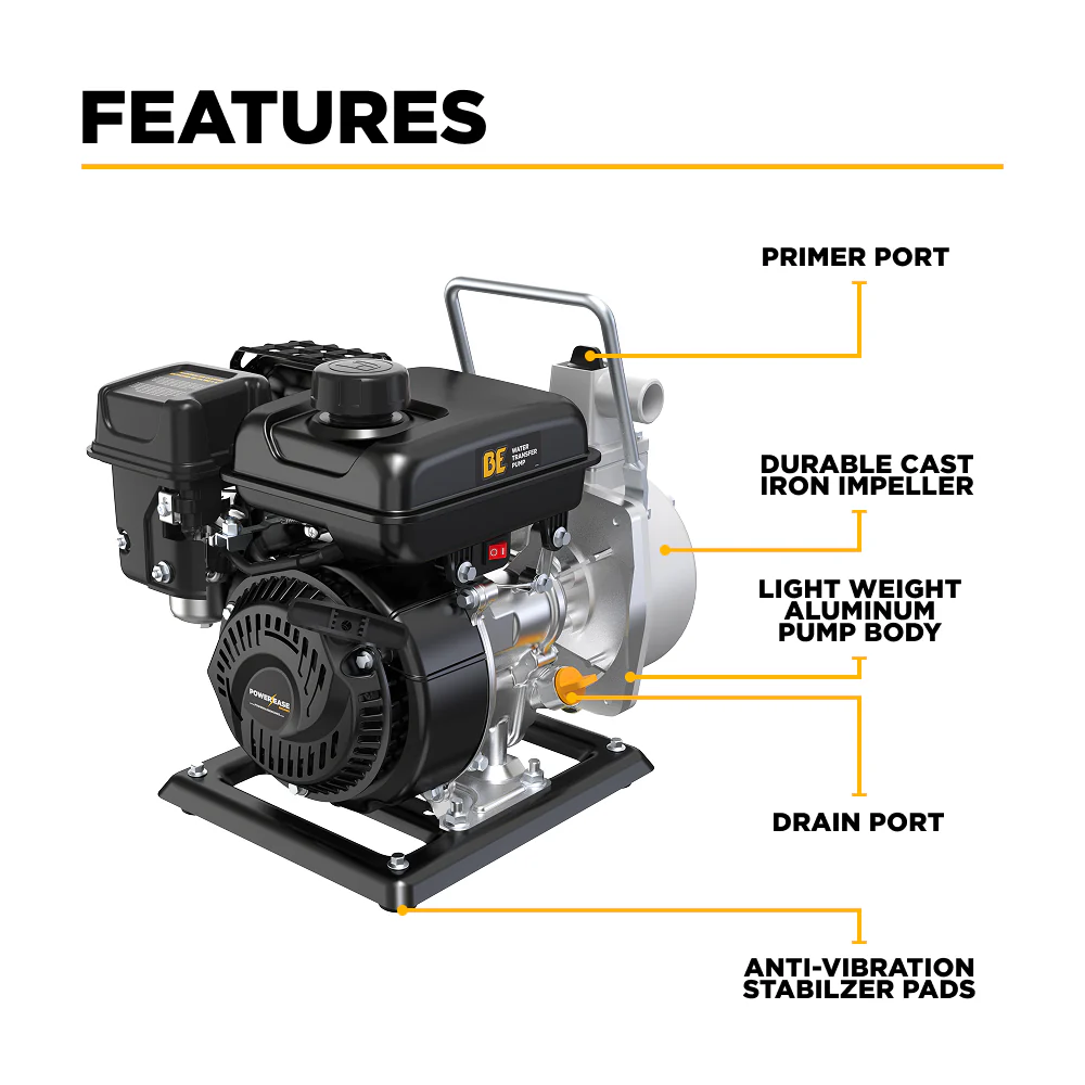 1" Water Pump with Powerease 79cc Engine
