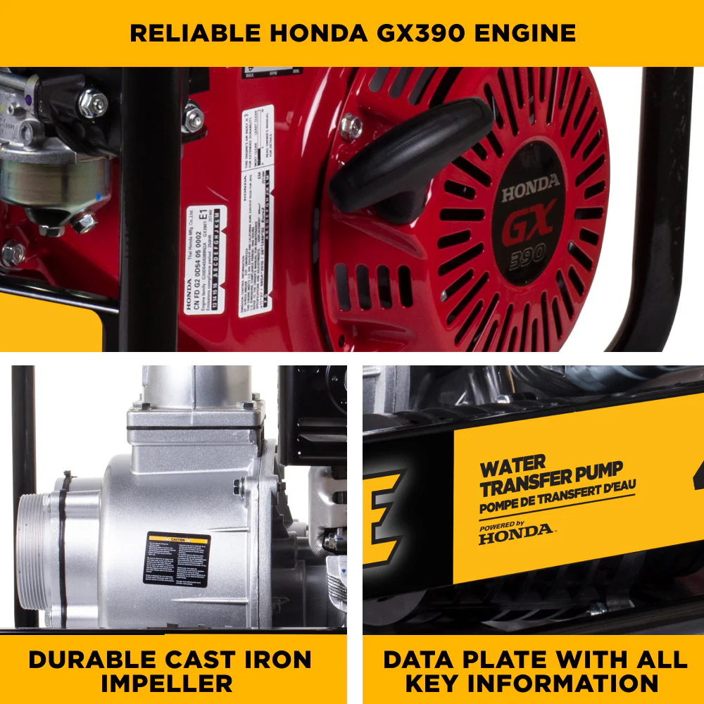 4" Water Transfer Pump with Honda GX390 Engine