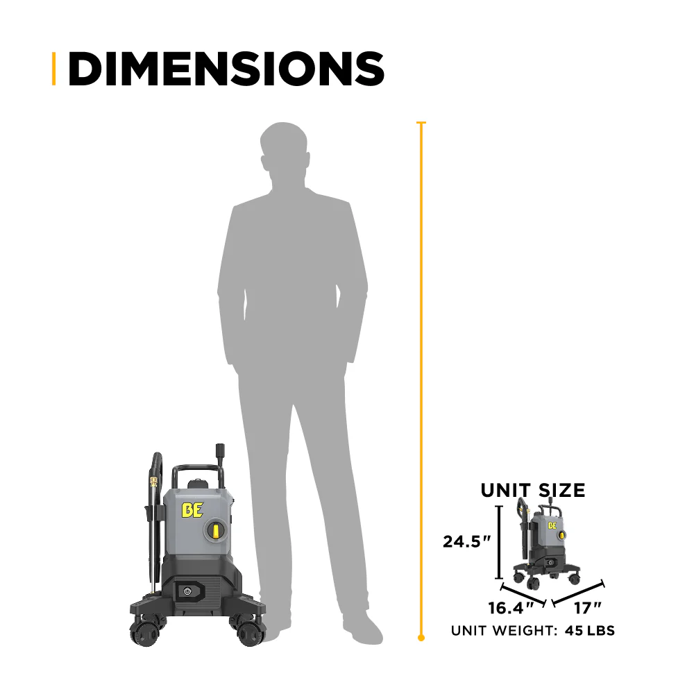 2,350 PSI 1.8 GPM Cold Water Corded Electric Pressure Washer with 4-Wheel 360° Steering