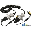 CabCAM Trailer Cable Kit, 7 Pin Coiled, Aluminum Connectors, 2 Camera Capability.
