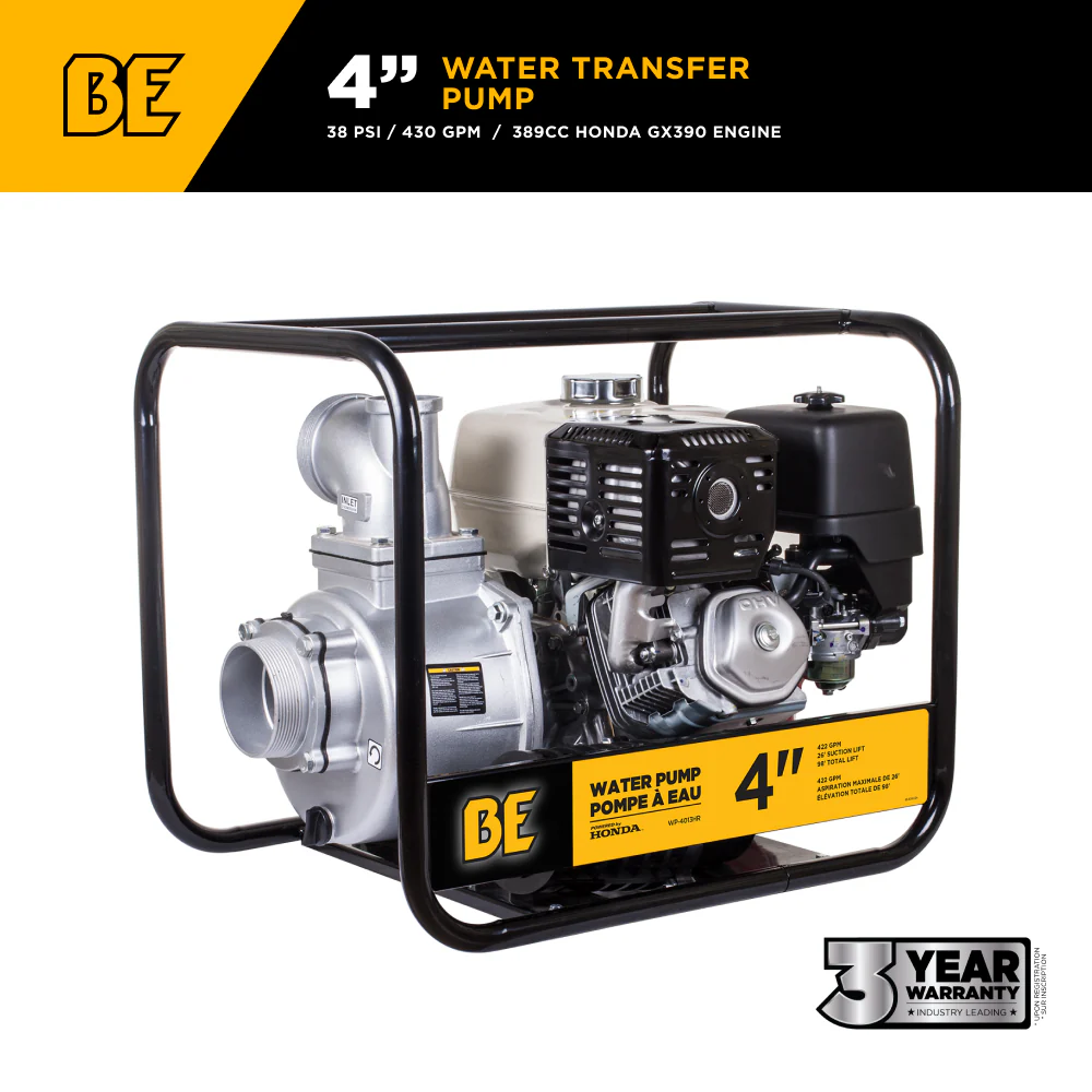 4" Water Transfer Pump with Honda GX390 Engine