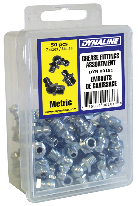 Metric Grease Fitting Dynakit, 7 Sizes / 50 Pieces