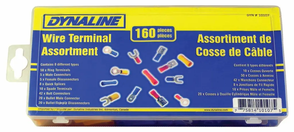Wire Terminal Assortment, 160 Pieces / 8 Types