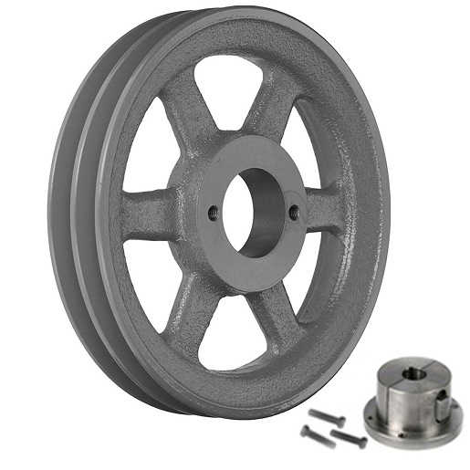 Transmission Pulley; 2 Grooves; 8-1/4" OD; Bushed; 3L | 4L | A Belt Series