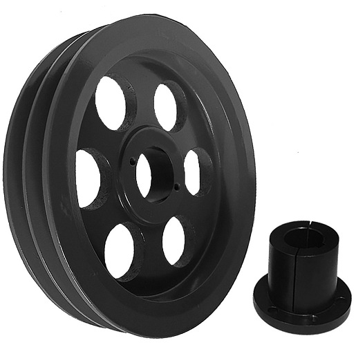 Transmission Pulley; 2 Grooves; 6-1/4" Outside Diameter; Bushed; H Bushing Series; 4L | A | 5L | B Belt Series