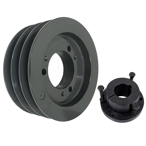 Transmission Pulley; 3 Grooves; 6.35" Outside Diameter; Bushed; SD Bushing Series; A | B Belt Series