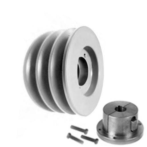 Transmission Pulley; 3 Grooves; 4.45" Outside Diameter; Bushed; H Bushing Series; 4L | A | 5L | B Belt Series