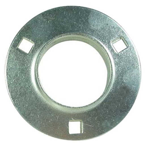 Flanged Pressed Housing Unit; 113MM OD X 35.7MM Wid; 3-Bolt; Round; Steel