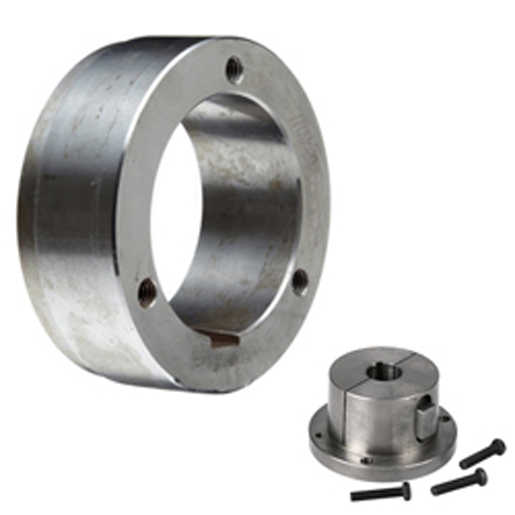 4-1/2" Outside Diameter; Bushed; 4-3/8" Pilot Diameter; 0.709" Pilot Length; Q1 Bushing Size; Split Taper Bushing; Steel; 1-3/4" Length Through Bore; 3-3/8" Bolt Circle Diameter; Keyway