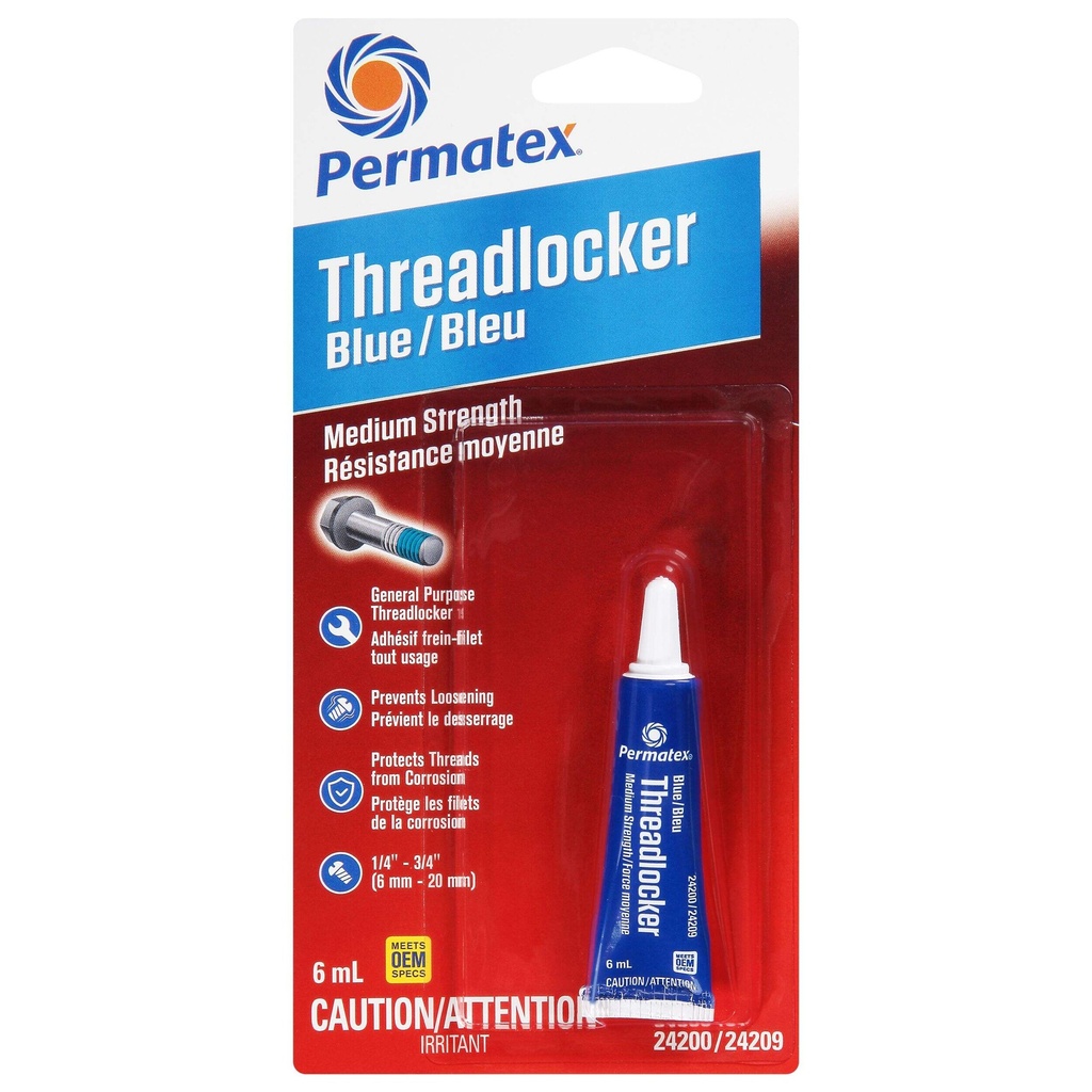 Medium-Strength 242 Threadlocker, Blue, 6-mL