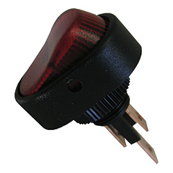 20A 12V On-Off Oval Rocker Switch - Red