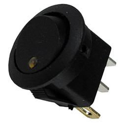 16A 12V On-Off Round Rocker with LED Switch - Amber