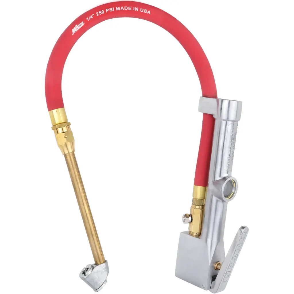 Milton® Tire Inflator Gauge with Dual Head Air Chuck 15” Air Hose 10-160 PSI