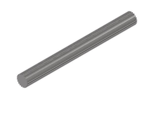 Series 77; Splined Male Shaft; 1-7/8" - 20 Spline; 36" Length