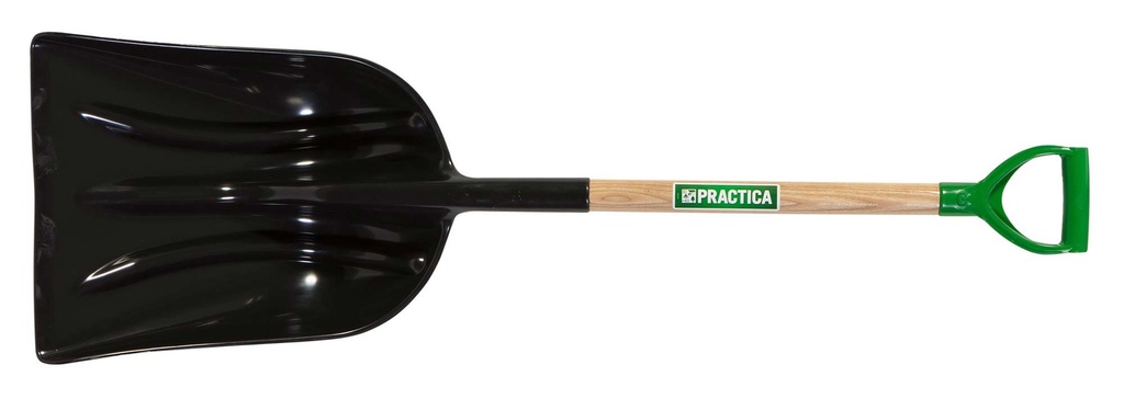 Grain Scoop Shovel, Plastic Grey, Garant, Wood handle