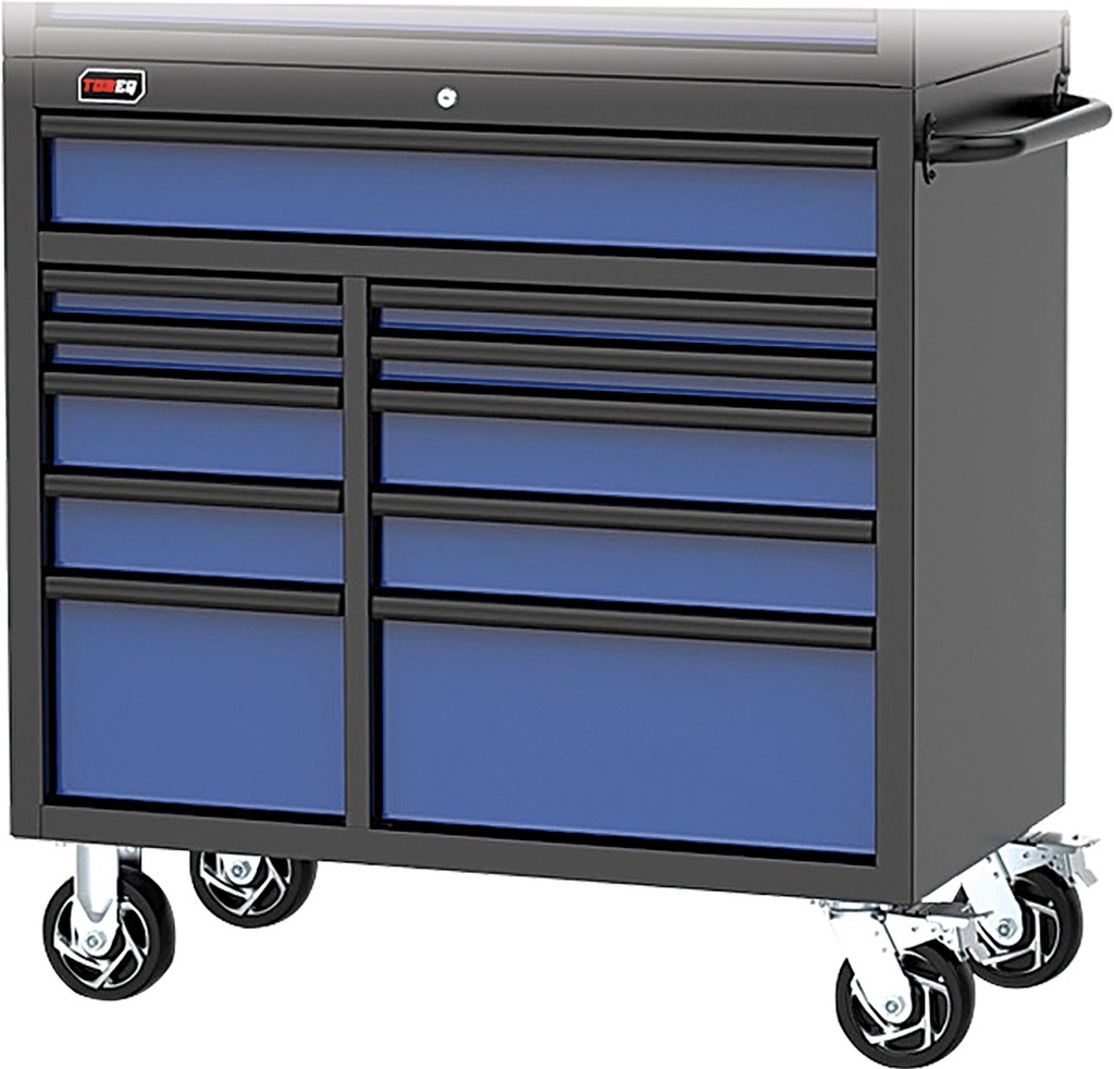 PG213 - 41" 11-DRAWER ROLLER CABINET, BLUE/BLACK