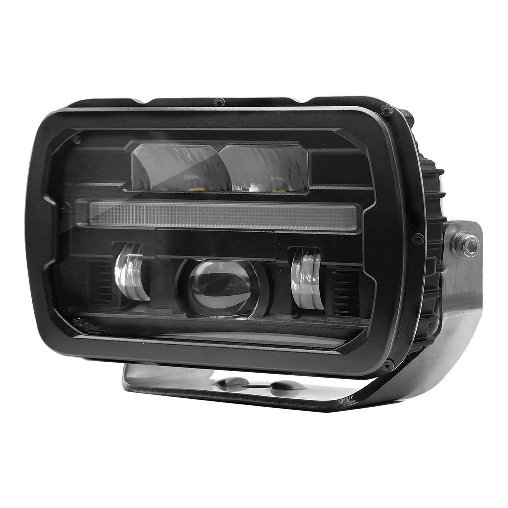 5" x 7" LED Projector Headlight with Indicator + Trunnion Mount
