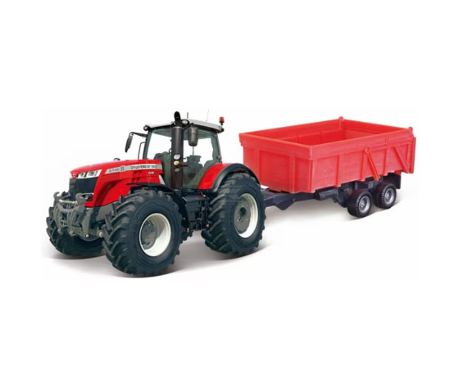 1:16 Massey Ferguson 8700 Die-Cast Model Toy With Dump Trailer