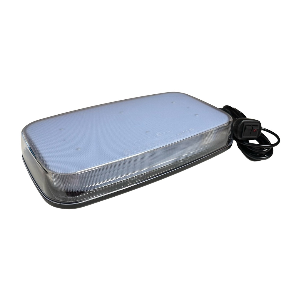 10.5" Amber LED Milky Lens Warning Light Bar - Magnetic Mount