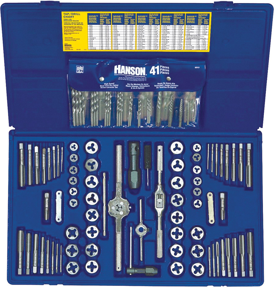PG130 - 117-PC MACHINE SCREW / FRACTIONAL / METRIC TAP & HEX DIE AND DRILL BIT DELUXE SET