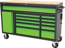 PG213 - 61" 11-DRAWER ROLLER CABINET, LIME GREEN/BLACK