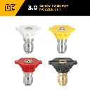 Quick Connect Cold Water Pressure Washer 3.0 Nozzle Set. Comes with 0°, 15°, 40° and Soaper