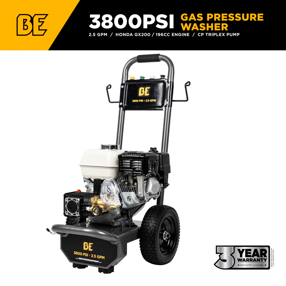 3,800 PSI 2.5 GPM Cold Water Gas Pressure Washer