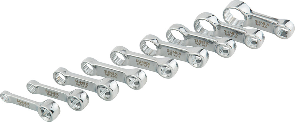 PG163 - 9-PC 3/8" DRIVE 12 POINT SAE TORQUE ADAPTER SET, 2" LONG, 1/4" - 3/4"
