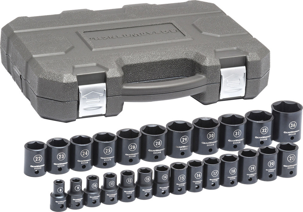 PG136 - SET SOCKET IMPACT MET 1/2DR 25PC