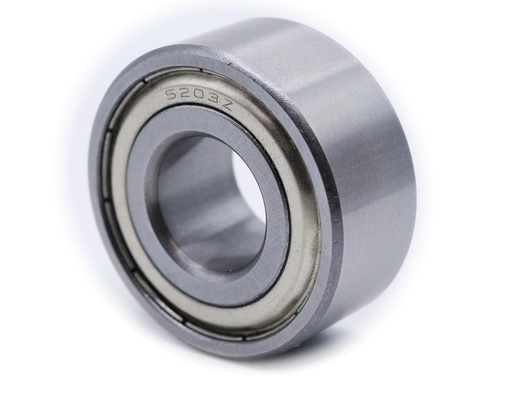 [5203ZZ] Angular Contact Ball Bearing; 17MM Bore; 40MM Outside Diameter; 17.5MM Width; 2 Metal Shields; No Flush Ground; Double Row of Balls