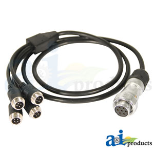 [AI-C4SPL] CabCAM Short 4 Way Splitter, Camera End. 46" Lomg. 