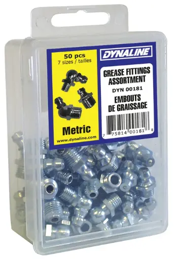 [DYN-00181] Metric Grease Fitting Dynakit, 7 Sizes / 50 Pieces