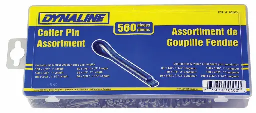 [DYN-10102] Cotter Pin Assortment, 560 Pieces / 6 Sizes