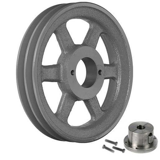 [ECC-2AK84H] Transmission Pulley; 2 Grooves; 8-1/4" OD; Bushed; 3L | 4L | A Belt Series