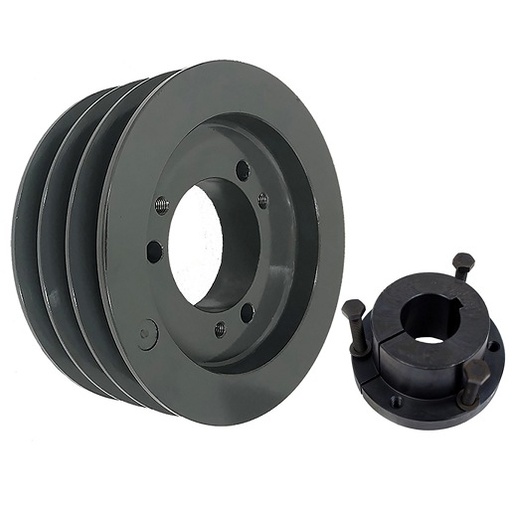 [ECC-3B60SD] Transmission Pulley; 3 Grooves; 6.35" Outside Diameter; Bushed; SD Bushing Series; A | B Belt Series