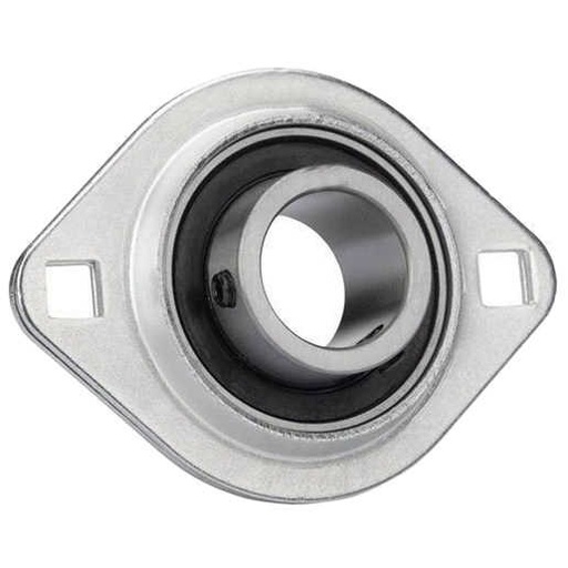 [SBPFL205-16] Flange Block Bearing; 2 Bolt Flange Block; 1" Bore; 3" Bolt Circle Diameter; 2-63/64" Bolt Spacing; 2 Piece Split; Set Screw; Stamped Steel; Ball Bearing