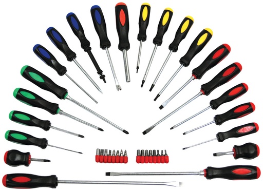 [G2S-ATD-6198] PG180 - 22-PC SCREWDRIVER WITH 16-PC BIT SET – SLOTTED, PHILLIPS, TORX, POZIDRIV