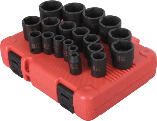 [G2S-SUN-2640] PG148 - 19-PC 1/2" DR. SAE IMPACT SOCKET SET
