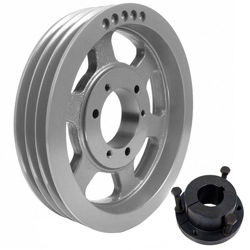 [MAS-3B110SK] Transmission Pulley; 3 Grooves; 11.35" Outside Diameter; Bushed; SK Bushing Series; Bushing Sold Separately